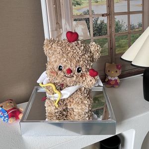 Cupid Little Love Heart Bear Preserved Flower