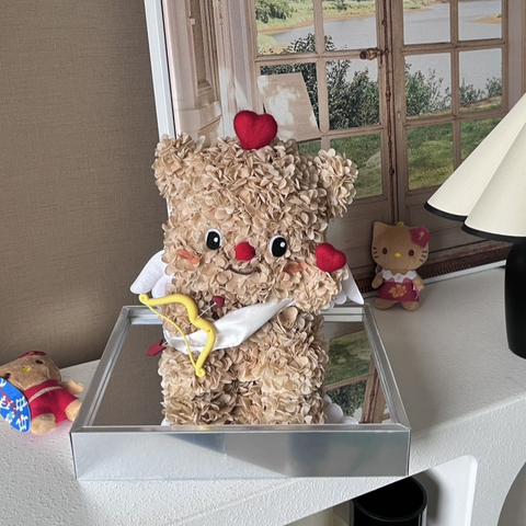 Cupid Little Love Heart Bear Preserved Flower