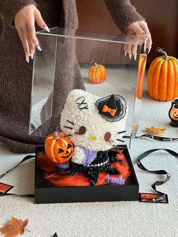 Halloween Pumpkin Accessories with Little Devil Style Hello Kitty Eternal Flower Gift Box Home Decor
