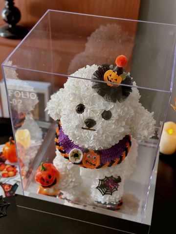 Halloween Eternal Flower Bichon Puppy Doll Gift Box Home Decor Gift for Best Friends And Girlfriends Birthday Gifts
