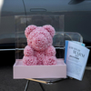 Acrylic Pink Rose Bear Preserved Flower