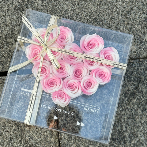 Love CD Eternal Rose Heart Shaped Flower Gift Box Valentine's Day Ornament Birthday Gift for Best Friends And Girlfriend