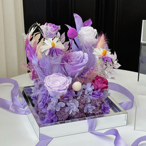 Purple Acrylic Vegetation Shape Preserved Flower