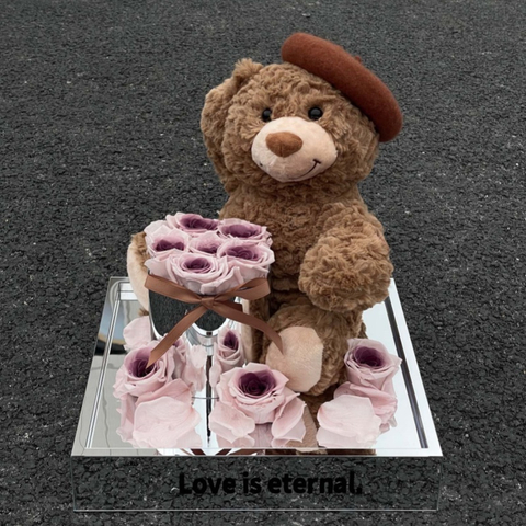 Plush Bear Rose Preserved Flower