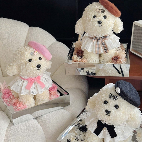 Beret Puppy Preserved Flower