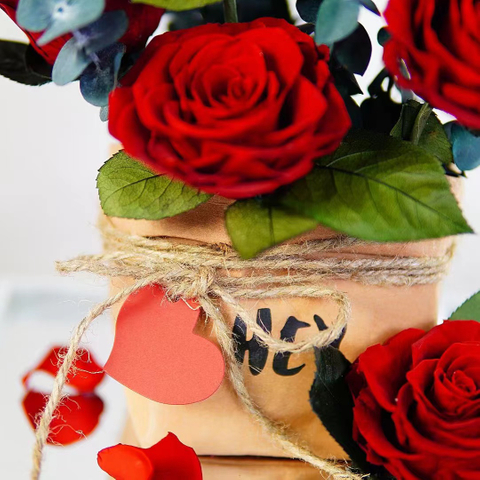 Rose Small Pot Hugging Bucket Preserved Flower