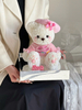 Pink beret bear preserved flower