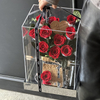 Rose Covenant Square Transparent Acrylic Mirror Eternal Flower Hugging Bucket Gift Box Home Decor