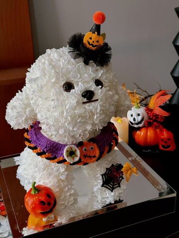 Halloween Eternal Flower Bichon Puppy Doll Gift Box Home Decor Gift for Best Friends And Girlfriends Birthday Gifts