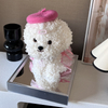 White Puppy With Hat Preserved Flower