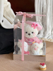 Pink beret bear preserved flower
