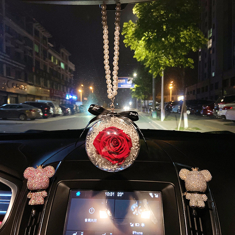 Eternal Flower Ball Rose Gift Keychain High-end Goddess Style Car Pendant