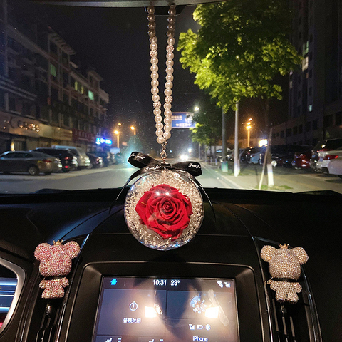 Eternal Flower Ball Rose Gift Keychain High-end Goddess Style Car Pendant