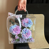 Portable Acrylic Small Square Box Preserved Flower