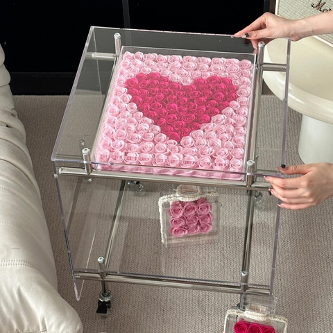 Large And Small Square Box Series Preserved Flower