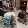 Bear Doll Handbag Rose Preserved Flower