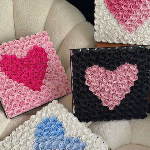 Ribbon Heart Rose Preserved Flower