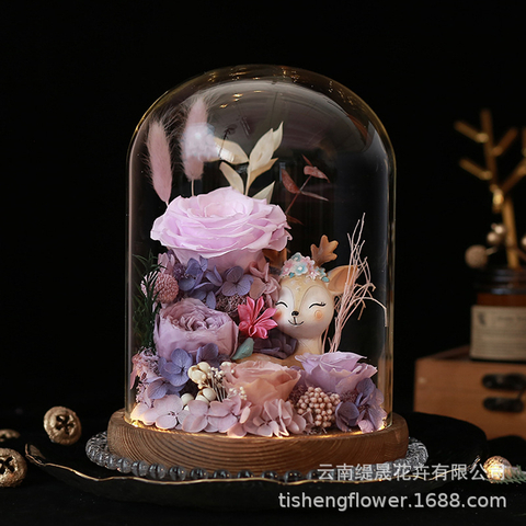 Glass Cover Preserved Flower