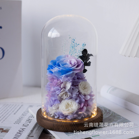Glass Cover Preserved Flower Gift Box