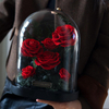 Rose Glass Cover Preserved Flower Ornament