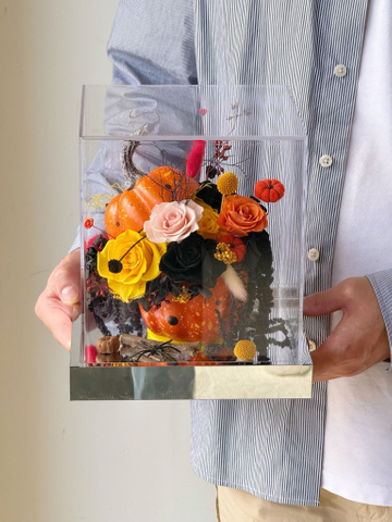 Halloween Pumpkin Garden Eternal Flower Gift Box Doll Bouquet Gift for Boys And Girls