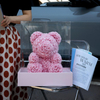 Acrylic Pink Rose Bear Preserved Flower