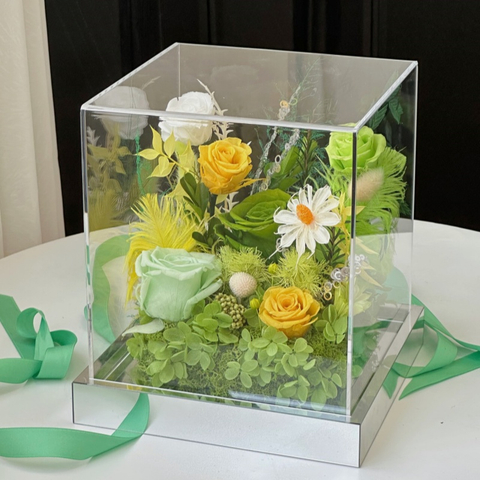 Green Acrylic Vegetation Shape Preserved Flower