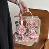 Portable Acrylic Small Square Box Preserved Flower