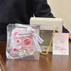 Small Square Box Bow Ribbon Preserved Flower