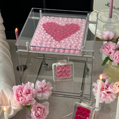Large And Small Square Box Series Preserved Flower