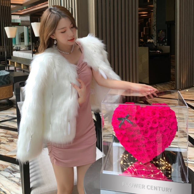 Rose Red Three-dimensional Love Preserved Flower