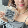 Square Bottle Box Grey Rose Preserved Flower