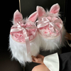 Plush Ear Rose Hug Bucket Preserved Flower