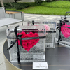 Corrugated Square Box Heart Preserved Flower