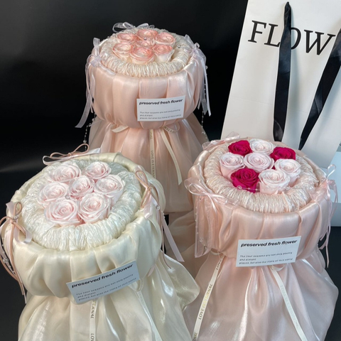 Hugging Bucket Rose Bouquet Preserved Flower
