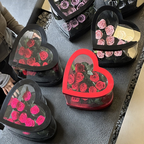 Heart Acrylic Box Rose Preserved Flower
