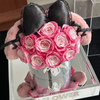 Bow Rose Hug Bucket Preserved Flower