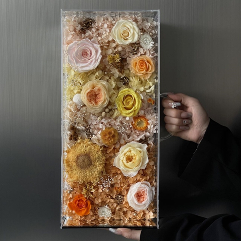 Rectangular Hand-held Box Preserved Flower