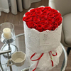 White Lace Wrapped Red Rose Preserved Flower